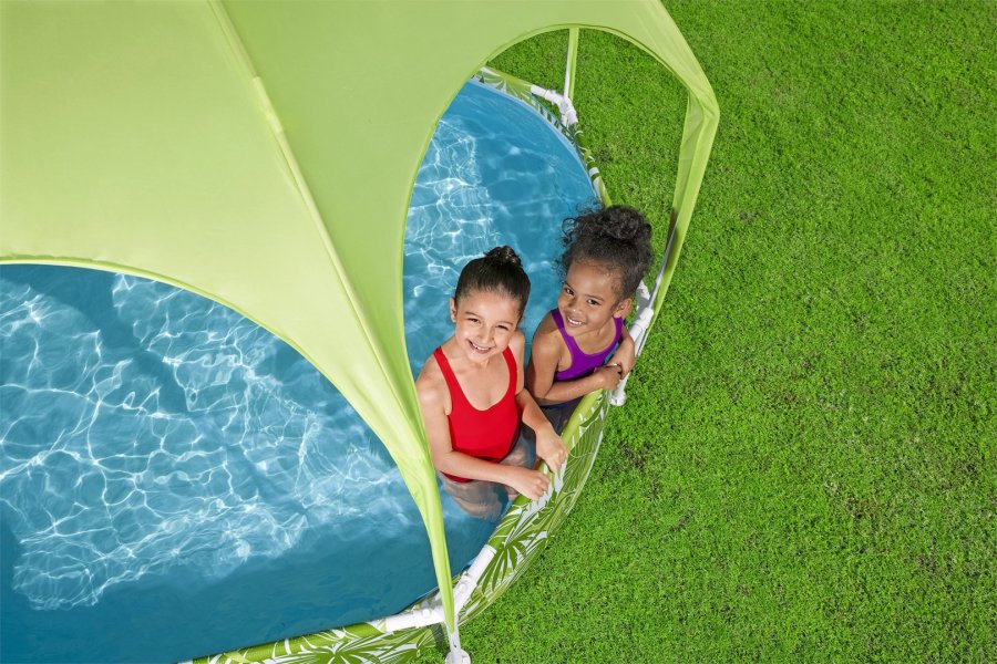 Bestway 56432 / 23 swimmingpool til over jorden Indrammet pool Rund 1688 L Bl�, Gr�n, Hvid #16