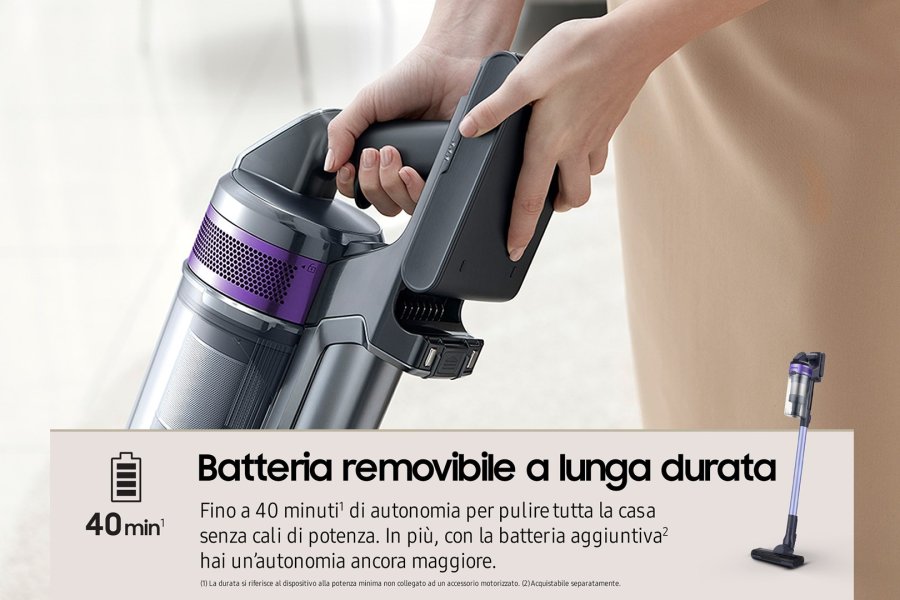 Samsung VS15A6031R4 Stick vakuum Batteri Dry Posels 0,8 L Sort #6