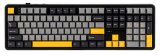 F108-tastatur med gasket-design i gr�, orange og m�rkegr� med Volcano-switches og RGB-belysning  AULA #1