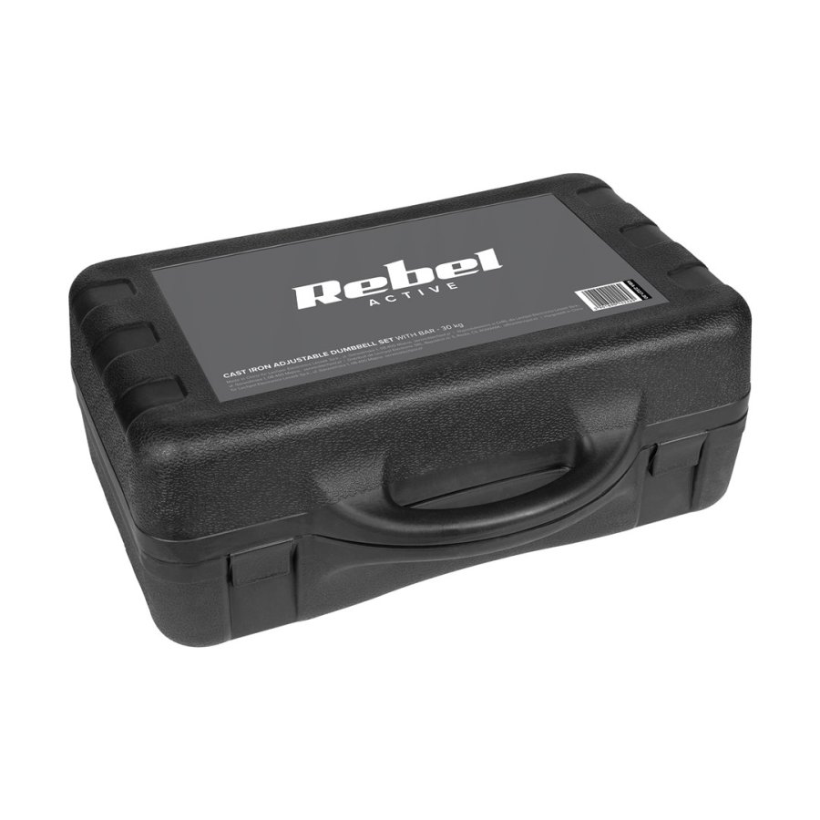 REBEL ACTIVE Justerbare h�ndv�gte i kuffert 30 kg med stang #6