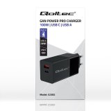 Qoltec 52382 GaN POWER PRO oplader | 1xUSB type C | 1xUSB A | 100W | 5-20V | 1,5-5A | PD | Sort #4