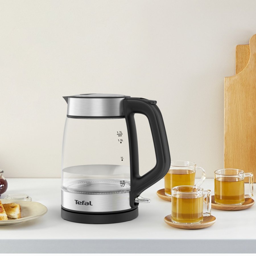 Tefal Glass Kettle KI605830 elkedel 1,7 L 2200 W Sort, Slv, Transparent #7