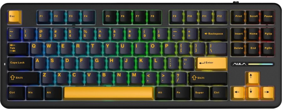 AULA Gasket F87 Thunder Black GrayWood RGB Tastatur #1