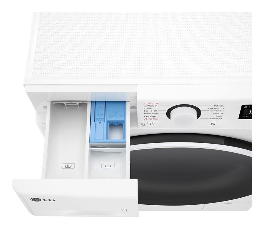 LG F2WR508S0W vaskemaskine Front-lsning 8 kg 1200 rpm Sort, Hvid #14