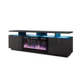 RTV EVA-skab med elektrisk pejs 180x40x52 cm grafit/blank grafit #1