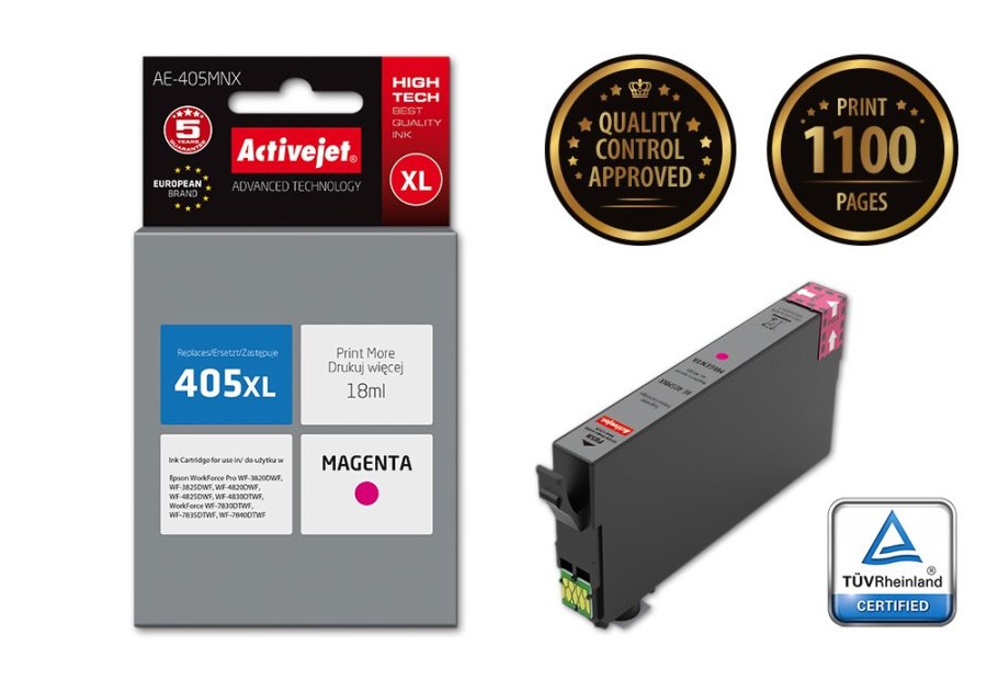 Activejet AE-405MNX Ink (erstatning Epson 405XL C13T05H34010; Supreme; 18 ml; rd) #2