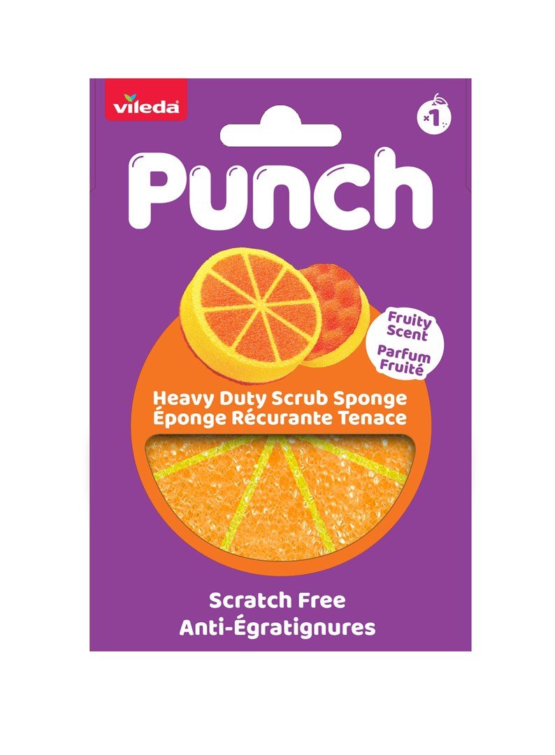 Vileda Punch skuresvamp, kraftig, orange, 1 stk. #2