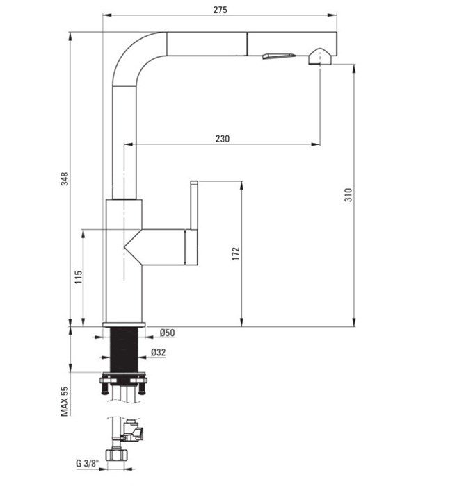 Kitchen faucet with pull-out spout #6