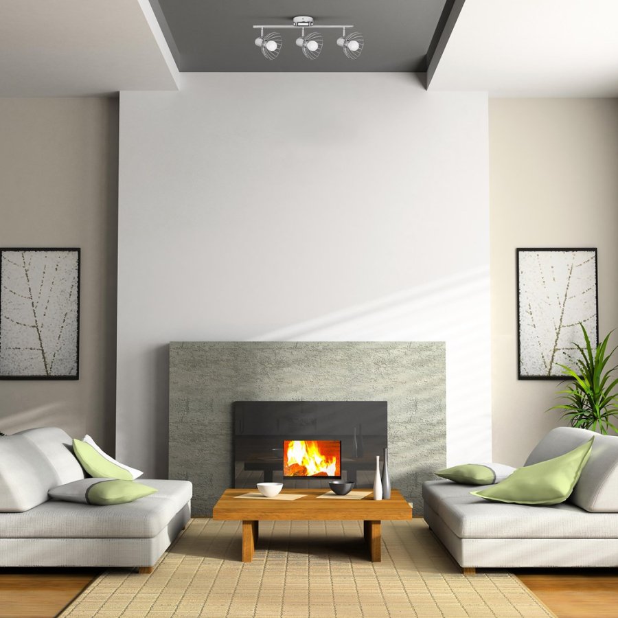 Activejet GIZEL tredobbelt loft vglampe strip krom E14 vglampe til stuen #10