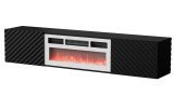 Cama RTV-skab LARA 183x35x37 sort mat + hvid pejs #1