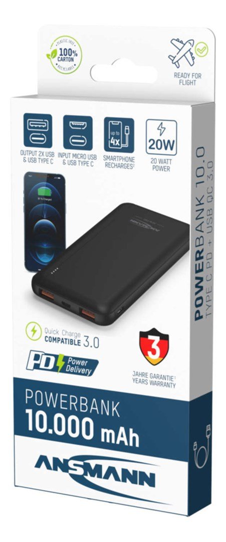 Ansmann PB320PD 10000 mAh Sort #12