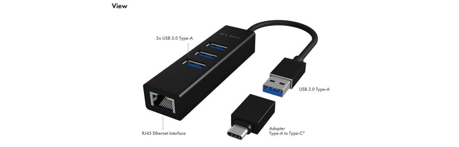 ICY BOX IB-HUB1419-LAN USB 3.2 Gen 1 (3.1 Gen 1) Type-A Sort #3