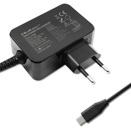 Qoltec 52385 oplader til mobil enhed Laptop, Brbar spillekonsol, Strmbank, Smartphone, SmartWatch, Tablet Sort Vekselstrm Hurtig opladning Indendrs #9