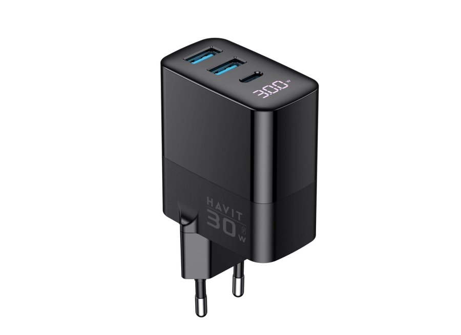 Havit UCLE001 EU - GaN tre-ports oplader 30 W, sort #6