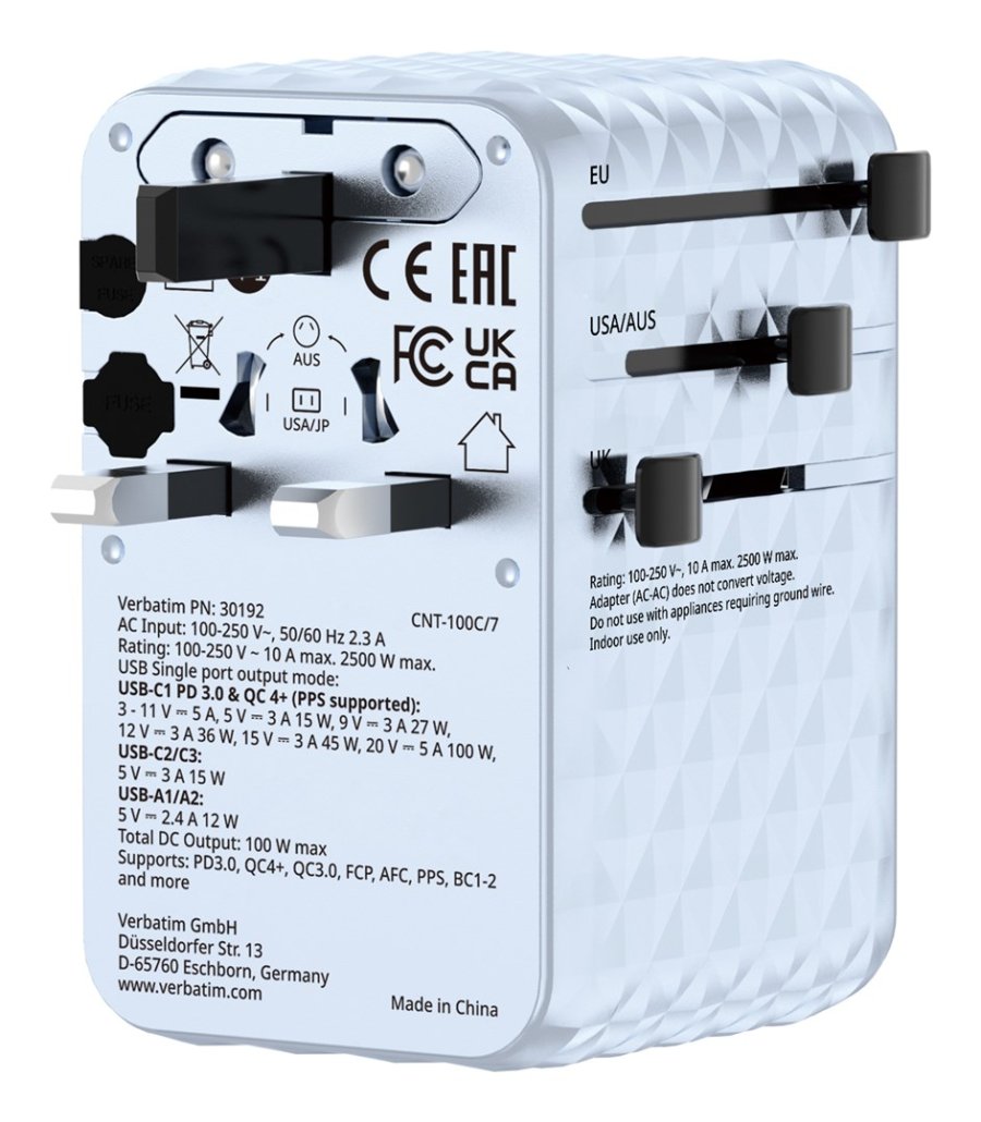 Verbatim 30192 oplader til mobil enhed Universel Bl Vekselstrm Hurtig opladning Indendrs #5