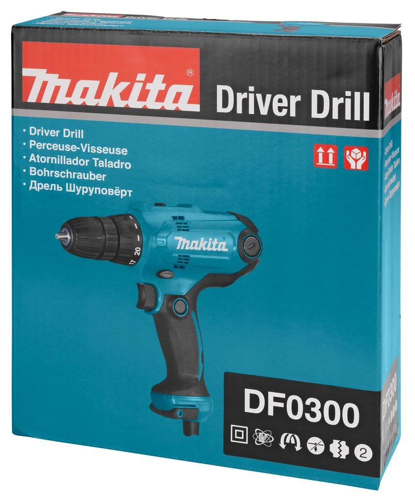 Makita DF0300 bor 1500 rpm Nglefri 1,2 kg Sort, Bl #25