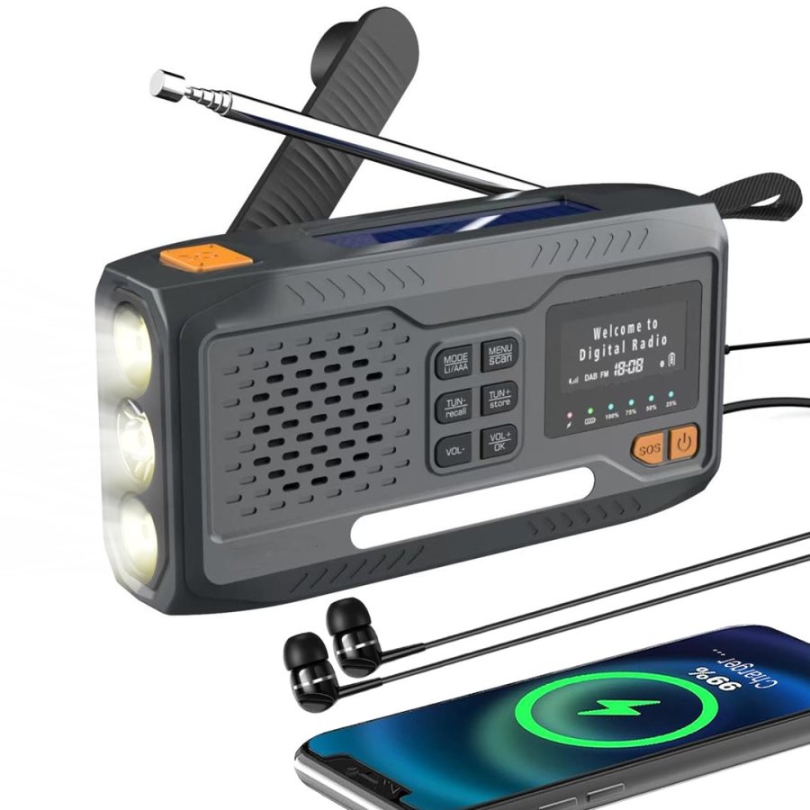 Extralink RADIO AWARYJNE BLUETOOTH SOLARNE Z KORBKA DYNAMO POWERBANK 4000MAH Z LATARKA SOS BT-4000 B�rbar Analog & digital Sort, Orange #1