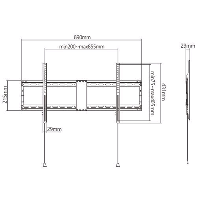 Gembird WM-90F-01 tv-beslag 2,29 m (90