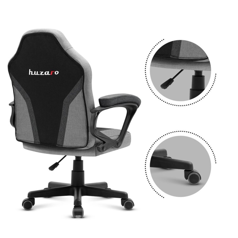 Gaming stol til brn Huzaro HZ-Ranger 1.0 Gr Mesh, gr og sort #2