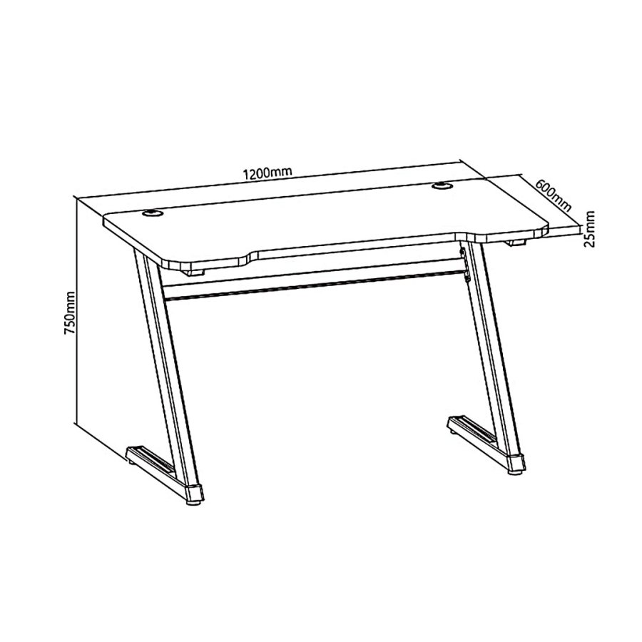 NanoRS RS120 Gaming Computer Desk, Modern Design, Light and Stable ( 50kg max load), Black & Orange, #6