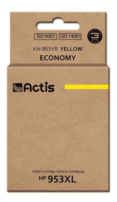 Actis KH-953YR blk (erstatning HP 953XL F6U18AE; premium; 25 ml; gul) #1
