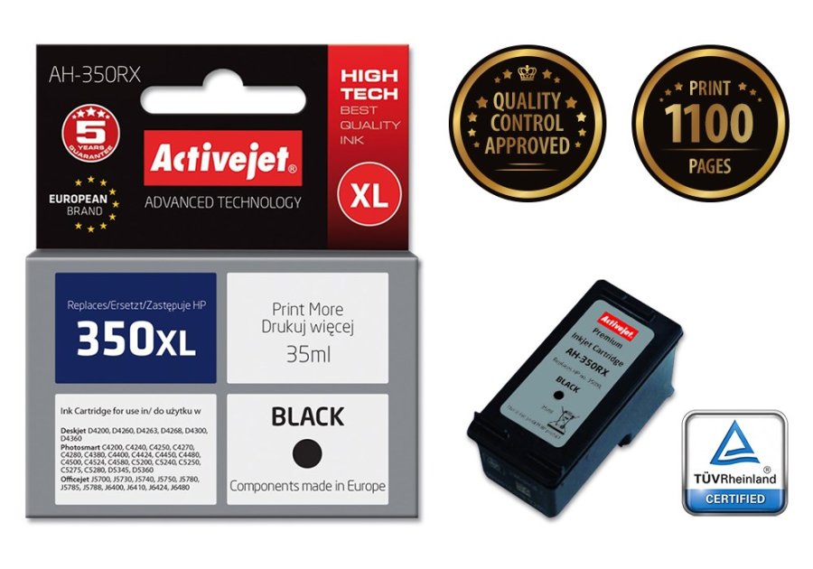 Activejet AH-337R blk (erstatning HP 337 C9364EE; Premium; 25 ml; sort) #2