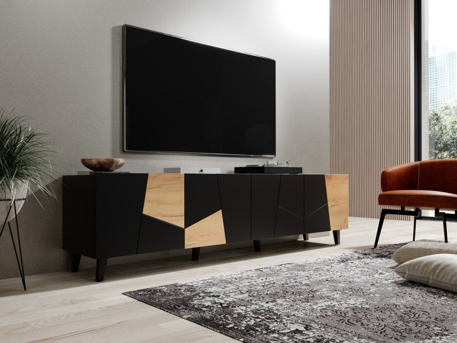 RTV-skab ETNA 200x42x52 sort mat + egetr #6