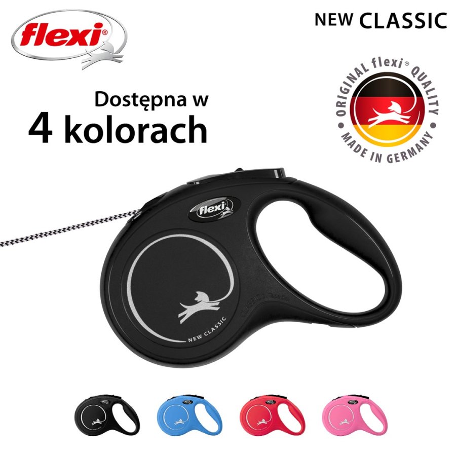 Flexi New CLASSIC 8 m Sort Hund Fleksibel hundesnor #2