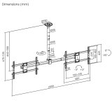 Loftmonteret holder til to Maclean-tv, maks. belastning 2x40 kg, 34-60