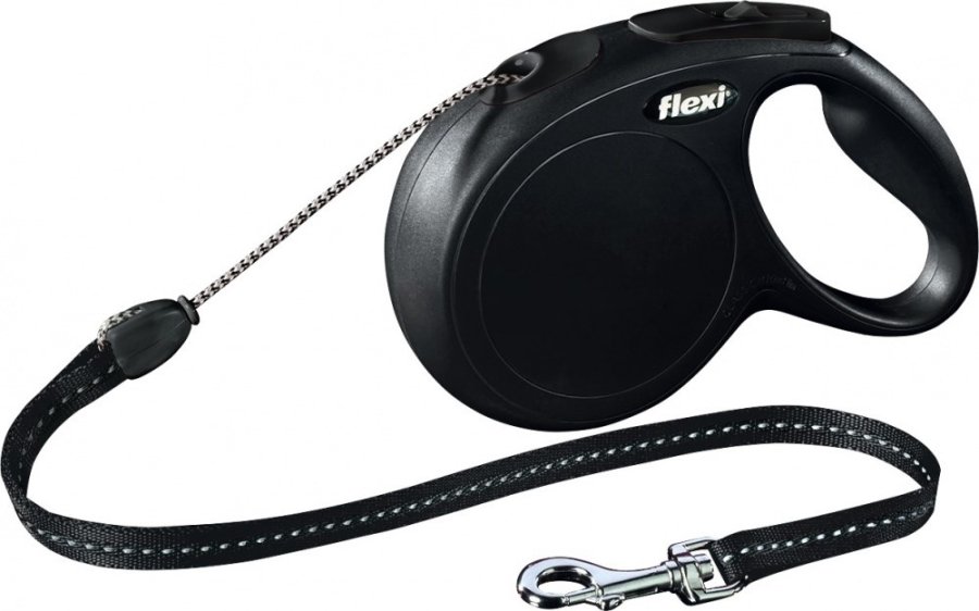 Flexi New CLASSIC 8 m Sort Hund Fleksibel hundesnor #1