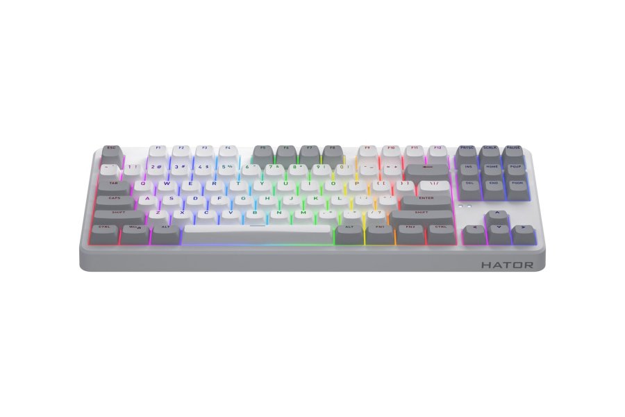 HATOR Rockfall 3 TKL Wireless tastatur Universel USB + RF Wireless + Bluetooth QWERTY Engelsk Hvid #2