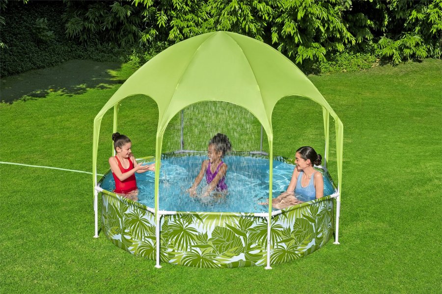 Bestway 56432 / 23 swimmingpool til over jorden Indrammet pool Rund 1688 L Bl�, Gr�n, Hvid #11