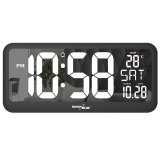 Stort digitalt vgur fritstende med temperatursensor 37x17 cm LCD-display Strmadapter og batteridrevet #10
