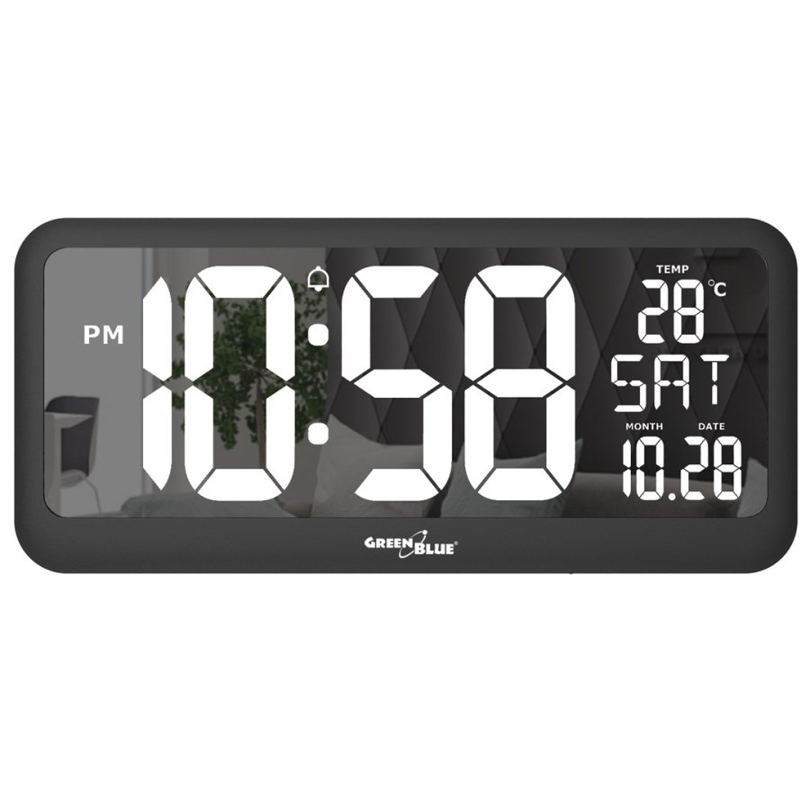 Stort digitalt vgur fritstende med temperatursensor 37x17 cm LCD-display Strmadapter og batteridrevet #10