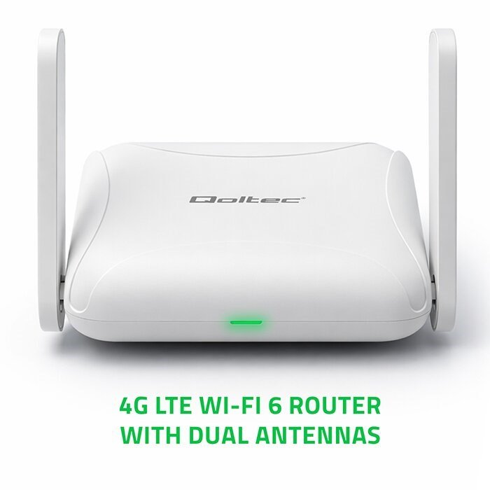 Qoltec 56980 Hjem og rejse 4G LTE-router med Wi-Fi 6 | AX300 | 2,4 GHz | Dobbelt antenne | USB-C | Micro SIM #3
