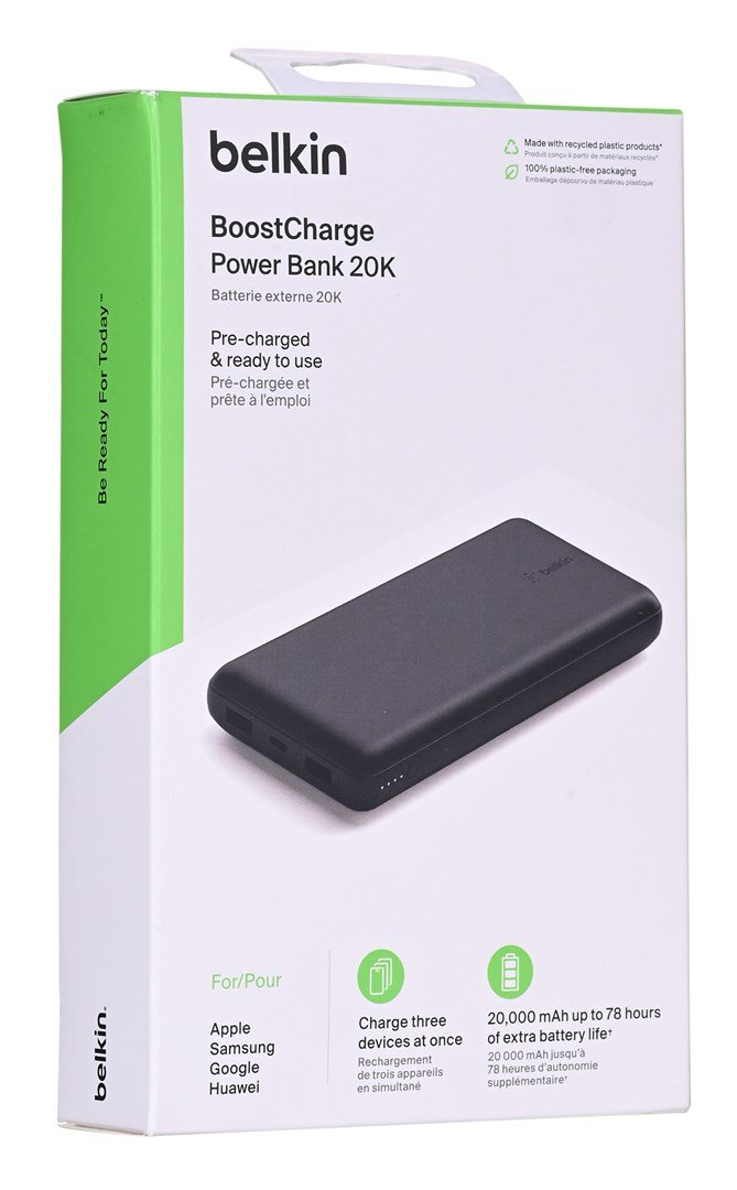 Powerbank Belkin BoostCharge Power Bank 20K 2xUSB-A + 1xUSB-C 20000mAh 15W Sort #8