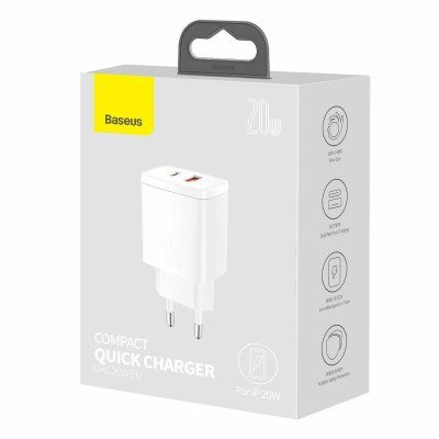 Baseus CCXJ-B02 oplader til mobil enhed Universel Hvid Vekselstrm Hurtig opladning Indendrs #3