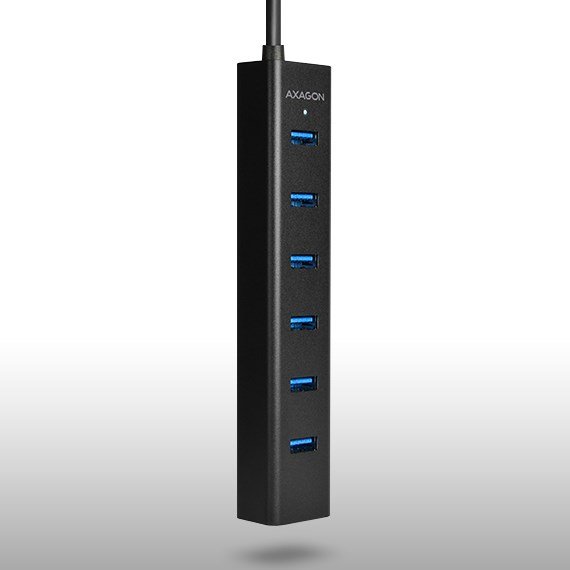 Axagon HUE-SA7BP interface hub USB 3.2 Gen 1 (3.1 Gen 1) Type-A 5000 Mbit/s Sort #10