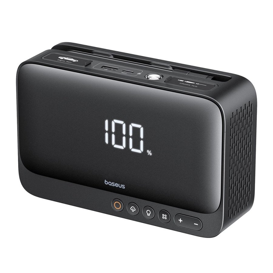 Baseus Super Energy BS-CH013 4in1 - startbooster med lommelygte, 6000 mAh powerbank, kompressor (sort) #1