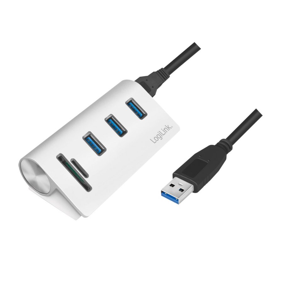 LogiLink CR0045 interface hub USB 3.2 Gen 1 (3.1 Gen 1) Type-A 5000 Mbit/s S�lv #1