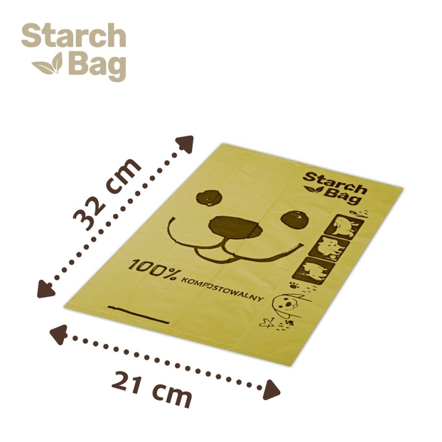 STARCHBAG BIO komposterbare poser til affring lilla  8x15 stk. #6