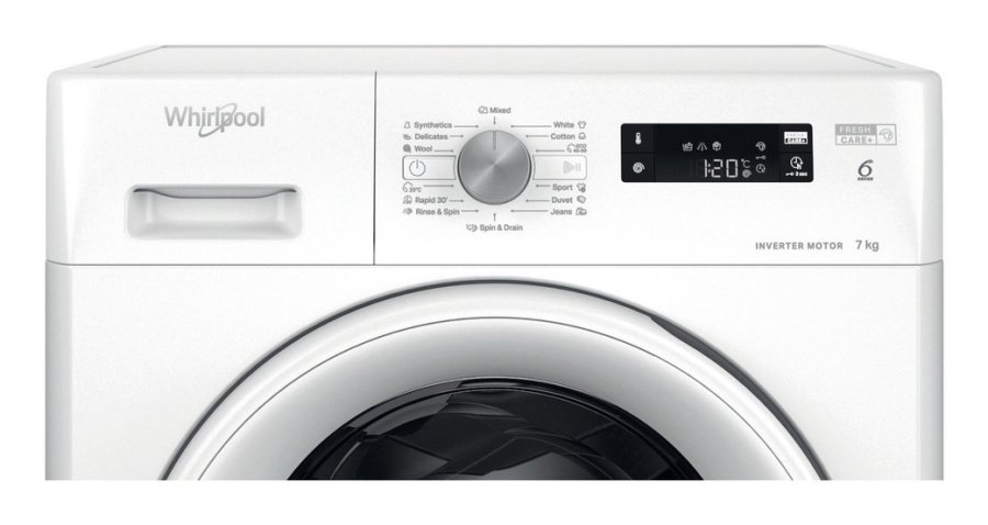 Whirlpool Washing machine | FFS 7469 W EE | Energy efficiency class A | Front loading | Washing capacity 7 kg | 1400 RPM | Depth 57.5 cm | Width 59.5 cm | Display | LED | White #6