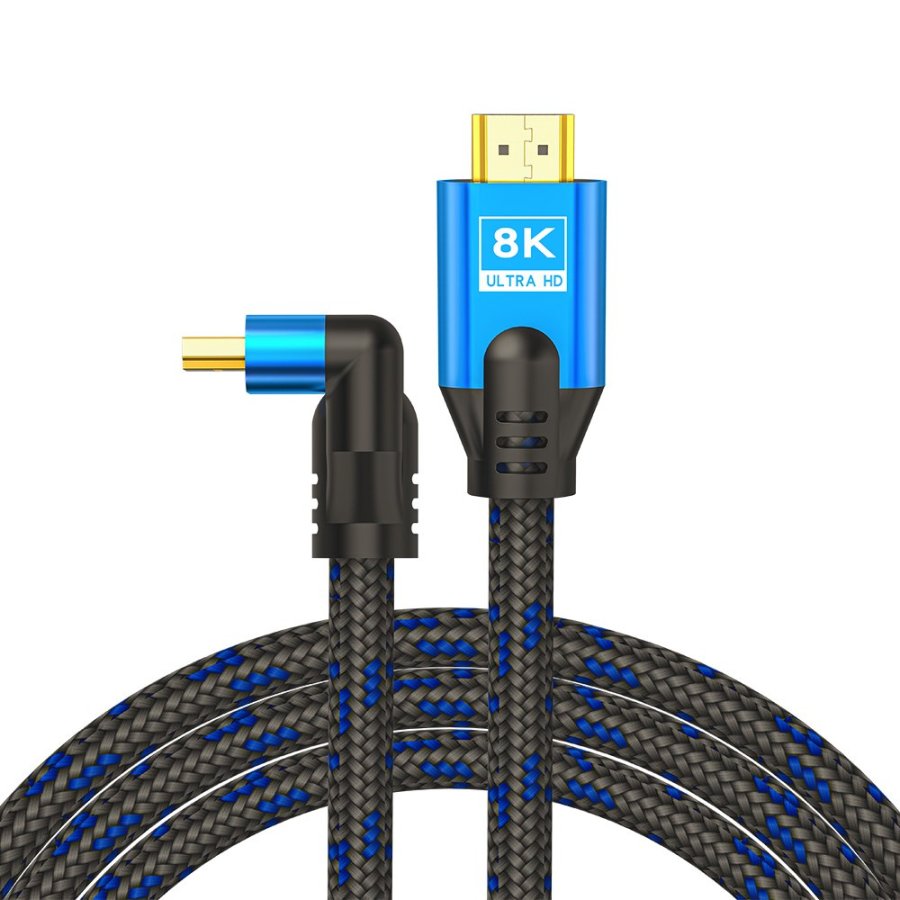 Savio HDMI (M) v2.1 kabel, vinklet, 8K, HDR Dynamic, OFC kobber, 5m, CL-175 #1