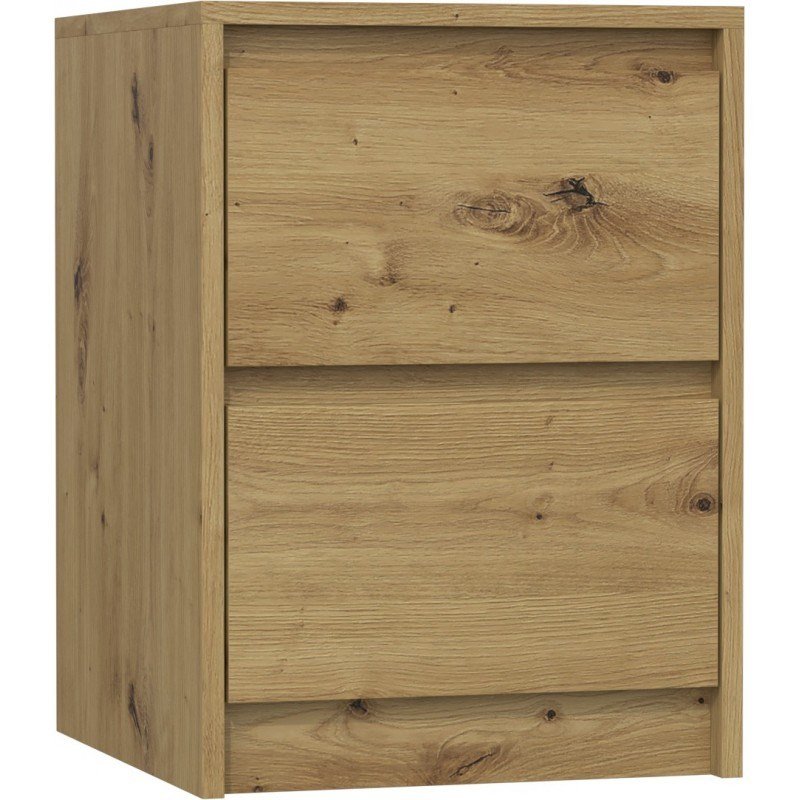Topeshop K2 ARTISAN sengelampe & sengebord 2 skuffe(r) Egetr #5