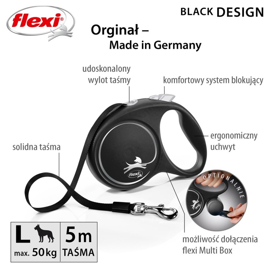 Flexi Black Design L 5 m Fleksibel hundesnor #3
