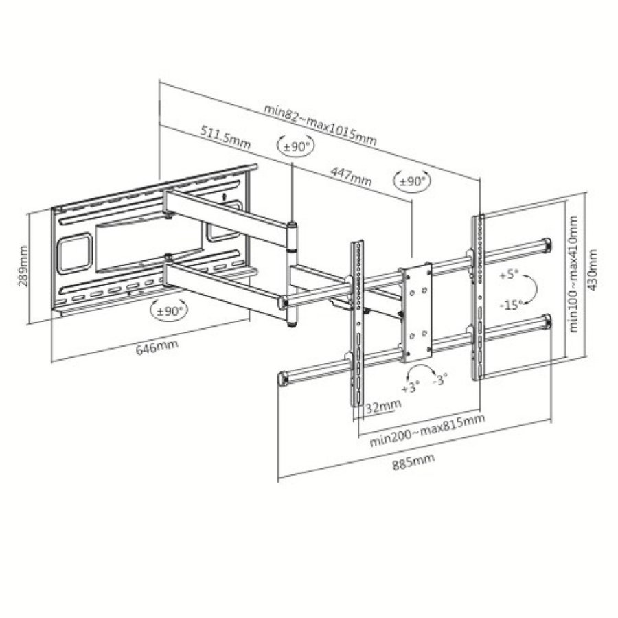 Techly ICA-PLB 490 tv-beslag 2,03 m (80