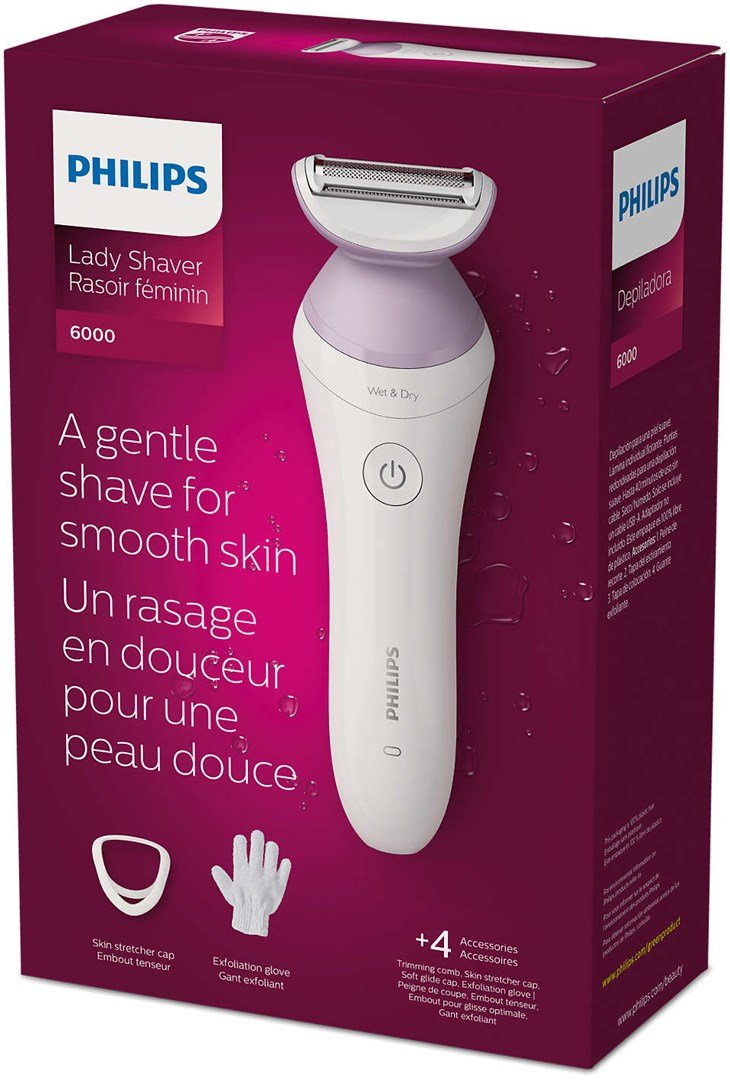 Philips 6000 series BRL136/00 ladyshaver 1 hoved(er) Trimmer Lyserd, Hvid #7