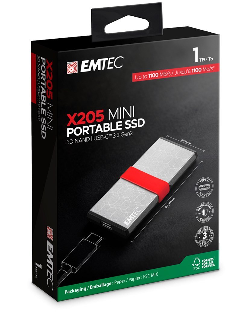 Emtec X205 Mini 1 TB USB Type-C USB 3.2 Gen 2x2 Slv #3