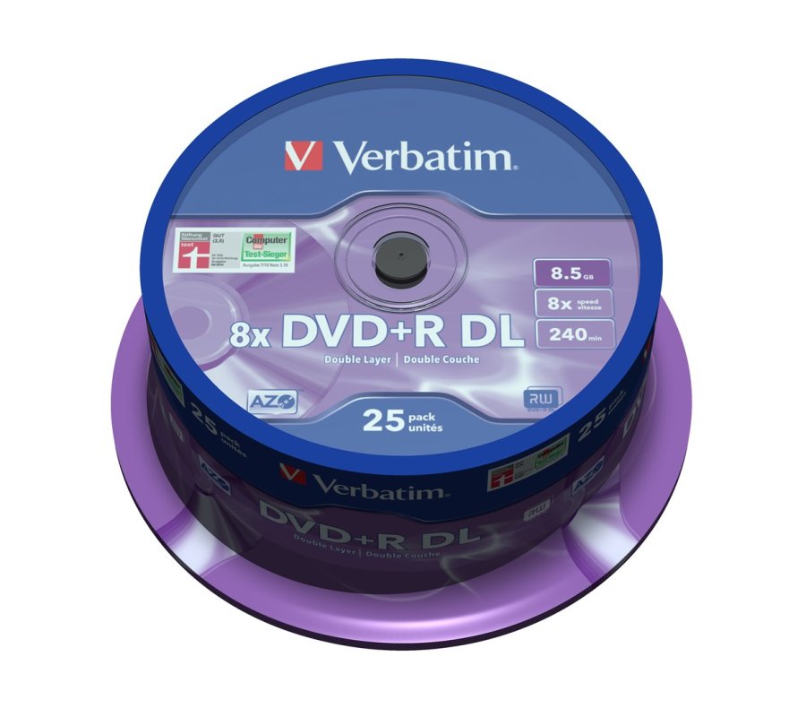 Verbatim DVD+R Double Layer 8x Matt Silver 25pk Spindle 8,5 GB DVD+R DL 25 stk #3
