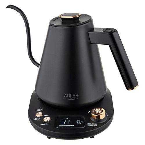 Adler AD 1349 El-kedel med lang tud 1,0L Sort #1
